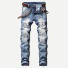 Shein Men Patch & Shirred Detail Jeans