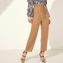 Shein Paper Waist Drawstring Solid Pants