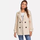Shein Notch Collar Double Breasted Coat