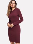Shein Scallop Edge Rib Knit Dress