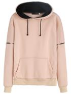 Shein Cut Out Hooded Sweatshirt With Pocket