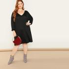 Shein Plus V-neck Solid Dress