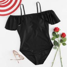 Shein Adjustable Straps Flounce Swimsuit