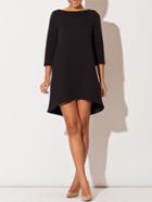 Shein Black Curved Hemline Diamond Dress