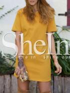 Shein Yellow Crew Neck Shift Dress
