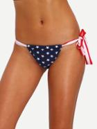 Shein Stars & Stripes Print Tied Bikini Bottom