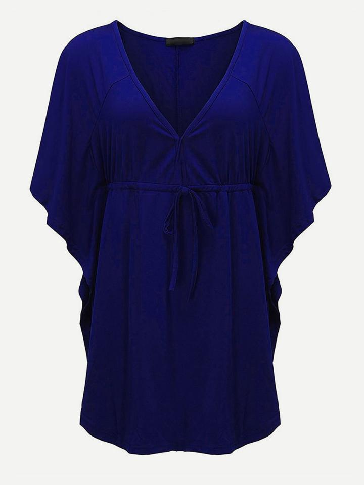 Shein V Neckline Drawstring Kaftan Dress
