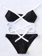 Shein Black Contrast Trim Sexy Monokini