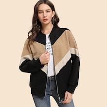 Shein Cut And Sew Panel Teddy Jacket