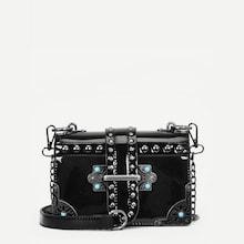 Shein Studded Detail Buckle Decor Chain Bag