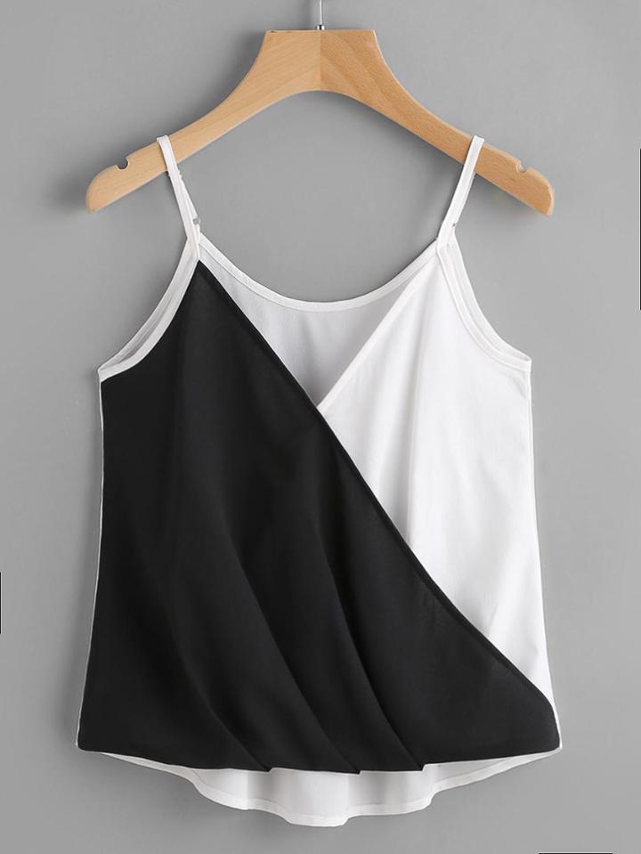 Shein Color Block Warp Cami Top
