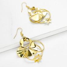 Shein Heart Design Drop Earrings With Ring