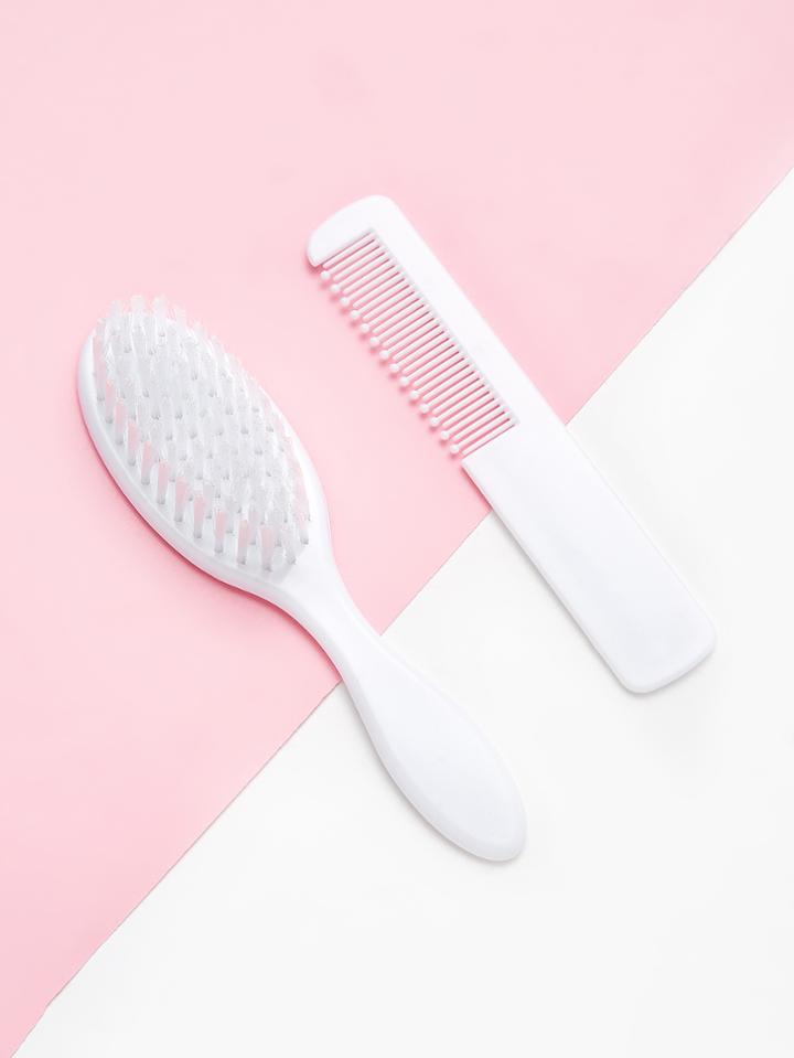 Shein Round Tooth Comb & Hair Brush 2pcs