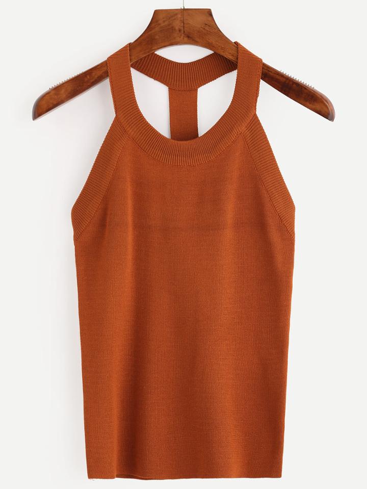 Shein Knitted Slim Racerback Top
