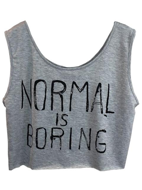 Shein Frayed Printed Crop Tank Top