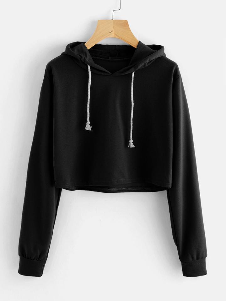 Shein Drawstring Crop Hoodie