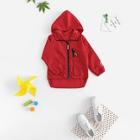 Shein Toddler Boys Letter Print Zipper Detail Dip Hem Jacket