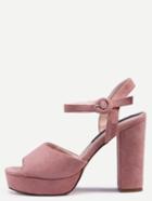 Shein Pink Platform Chunky Mule Sandals