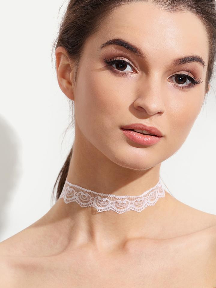 Shein White Lace Choker Necklace