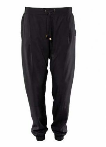 Rosewe Casual Harlan Pattern Solid Black Ankle Length Pants