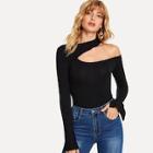 Shein Asymmetrical Neck Long Sleeve Tee