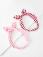 Shein Knotted Bow Gingham Headband 2pcs
