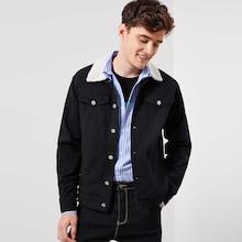 Shein Men Teddy Collar Buttoned Jacket