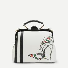 Shein Heel Print Tote Bag