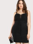 Shein Spaghetti Strap Lace Up Dress