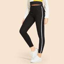 Shein Contrast Ribbon Side Jeans