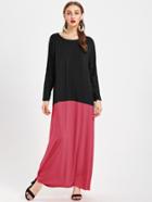 Shein Color Block Full Length Kaftan Dress