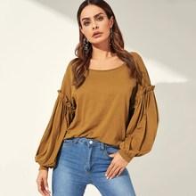 Shein Frill Detail Bishop Sleeve Tee