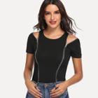 Shein Zipper Detail T-shirt