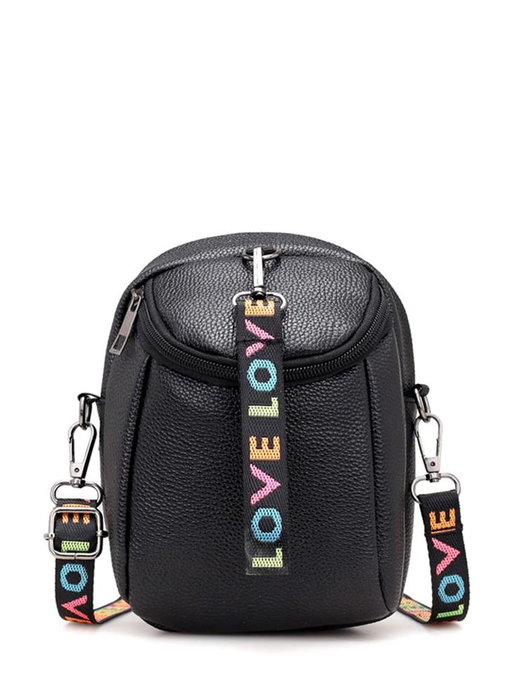 Shein Pebble Crossbody Bag With Slogan Strap