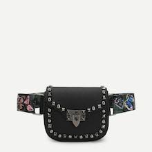 Shein Studded Bum Bag With Butterfly Print Strap