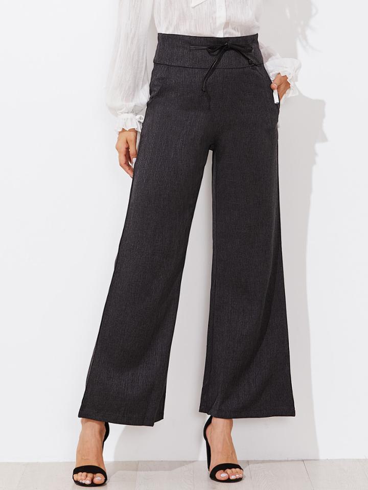 Shein Self Tie Waist Empire Wide Leg Pants