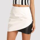 Shein Two Tone Ruched Wrap Skirt