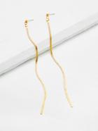 Shein Chain Design Long Drop Earrings