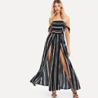 Shein Striped Split Front Tube Dress