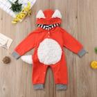 Shein Toddler Girls Christmas Contrast Faux Fur Hooded Jumpsuit