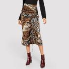 Shein Mixed Print Drawstring Detail Skirt