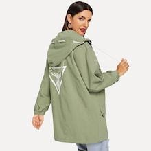 Shein Animal Print Drawstring Hooded Coat