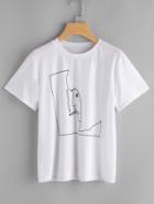 Shein Smoking Man Print Tee