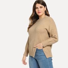 Shein Plus Solid Slit Side Jumper