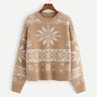 Shein Drop Shoulder Print Sweater