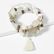 Shein Tassel Charm Stone Layered Bracelet