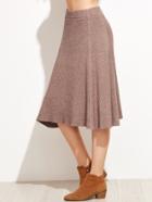 Shein Khaki A Line Knee Lengh Skirt