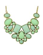 Shein Green Imitation Gemstone Chunky Statement Necklace