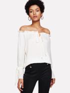 Shein Off Shoulder Tie Front Blouse