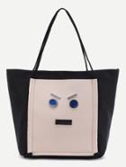 Shein Color Block Pu Trim Nylon Casual Tote Bag